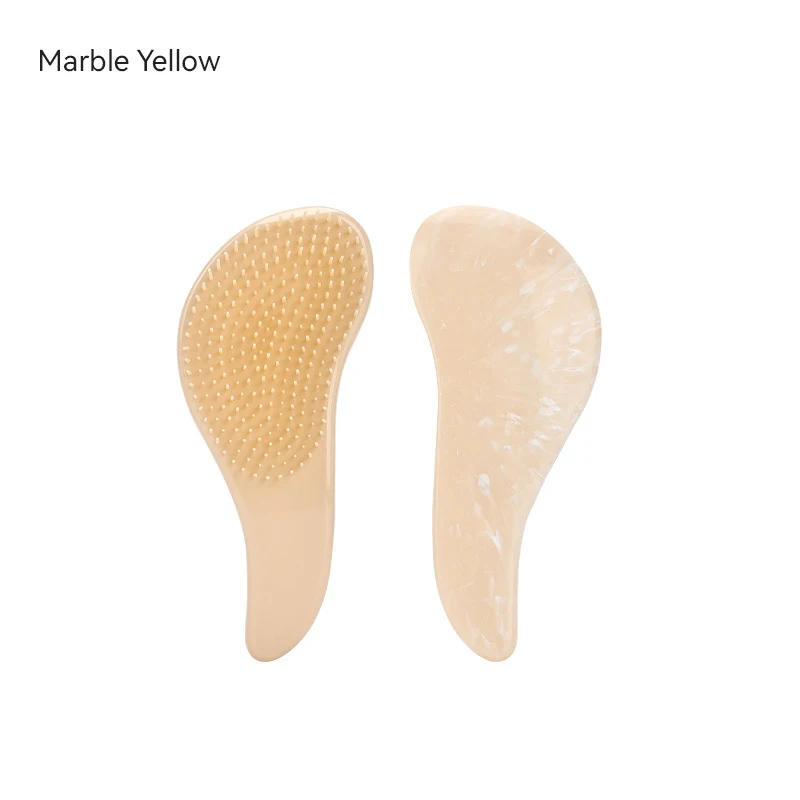 New Arrival Wet Detangler Marble Edge Customized Color Logo Massage Styling Classical  Detangling Salon Styling Hair Brush
