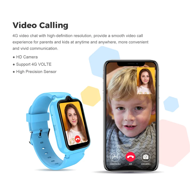 Valdus Kids Security Smart Watch Long Battery Life IP67 HD Camera 4G Video SOS Call Real Time Location Wifi LBS LT41