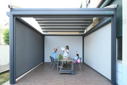 Customized Adjustable Outdoor Gazebo Waterproof Louvered Roof Motorized Bioclimatic Garage Opening Roof Louver Pergola