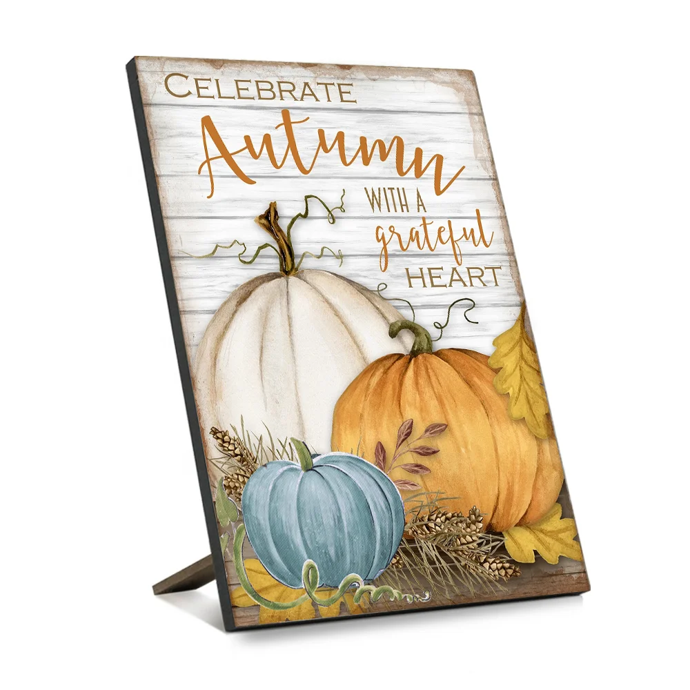 custom vintage harvest pumpkin fruit wood sign fall autumn decor wooden craft home decor wall art