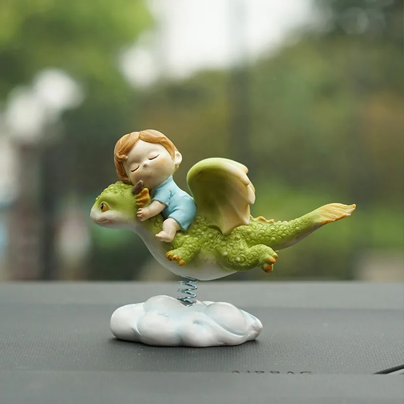 Z17170A Car interior accessories dragon figurine,  car mounted cute small 0animal decorations dinosaur resin statue
