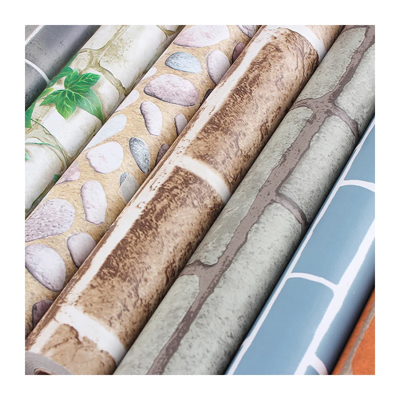 3D Brick Oil-Proof Washable Wallpaper Brick Designs Papers for Home Interior Decoration