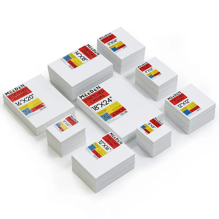 MEEDEN 280G 100% Cotton Wood Stretched Canvas Boards for Painting