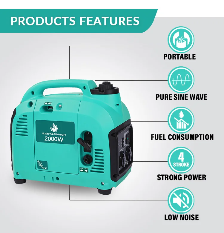 gerador de gasolina pequeno lower power 2000W electric generator petrol Inverter Generator for Sale