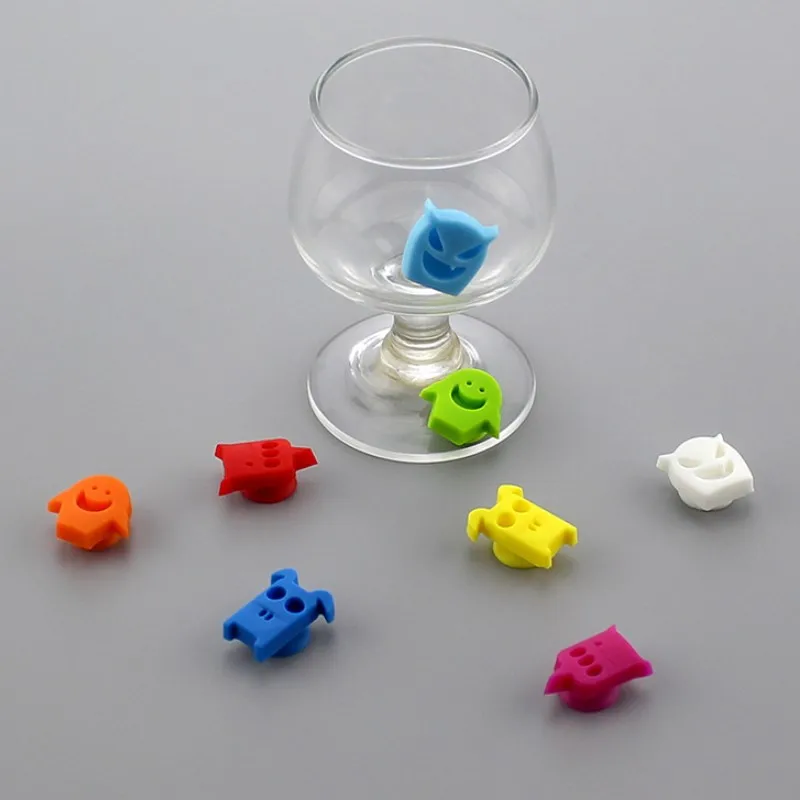 Markers Silicone Clip Wine Glass Marker Hot Sale Colorful Glass Bar Accessories Apply for All Standard Red Wine Cup