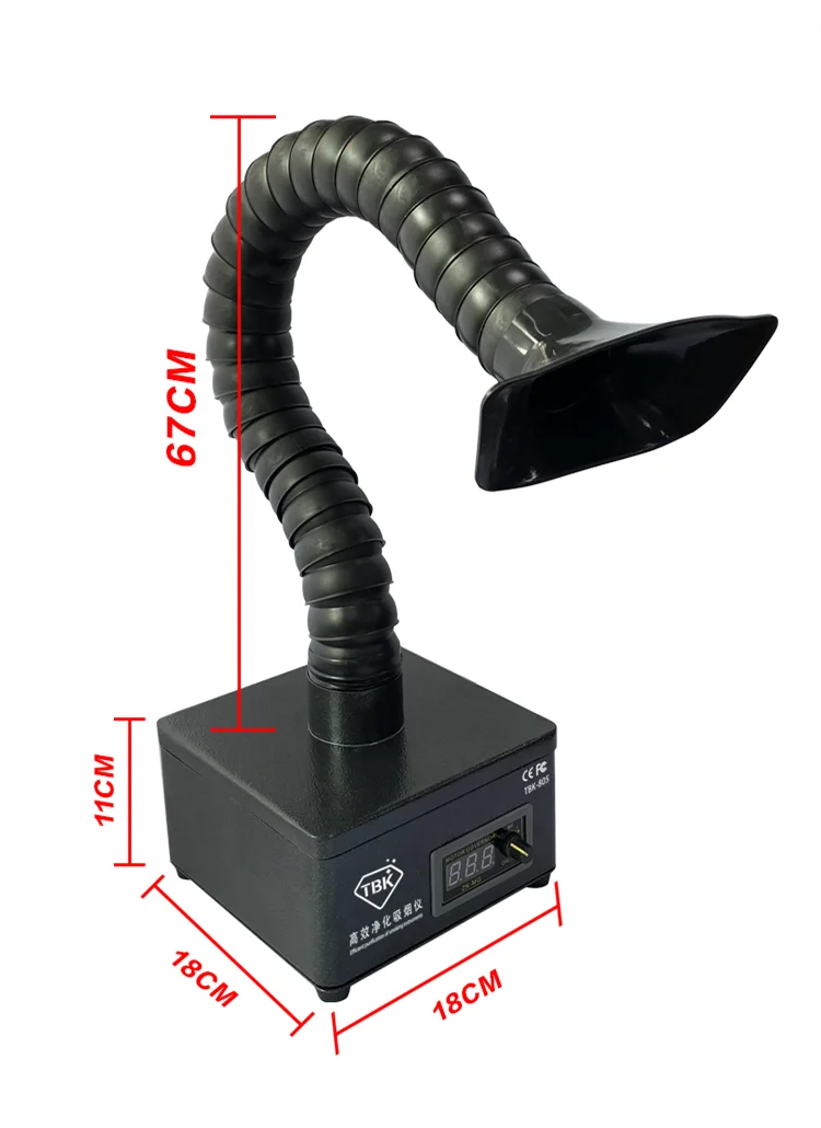 Digital Mini Laser Soldering Welding Fume Extractor TBK 638 Beauty Salon Dust and Smoke Collector with Activated Carbon Filter