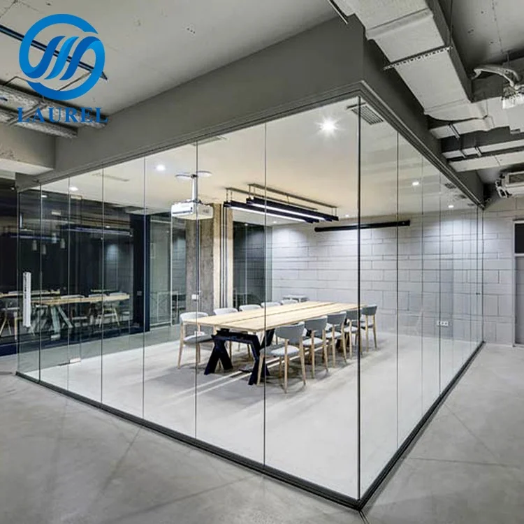Office smart glass wall switchable film partition doors meeting room tempered laminated glass