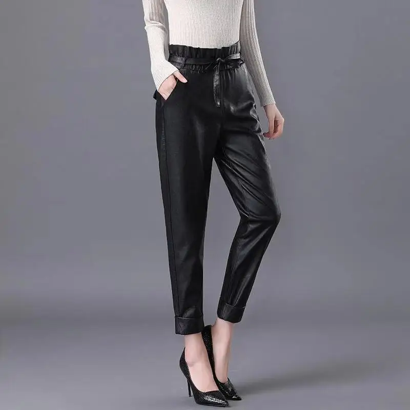 
high waisted fat girl leather pants for womens 
