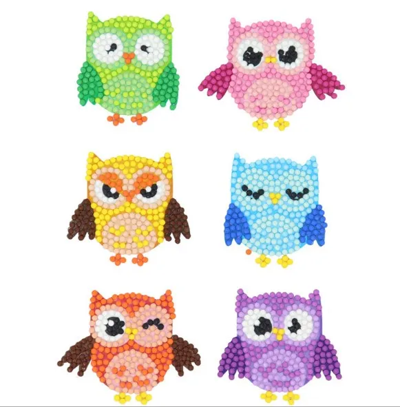 
Paint by numbers 5D diamond painting kits easy for kids arts and crafts owl making sticker 