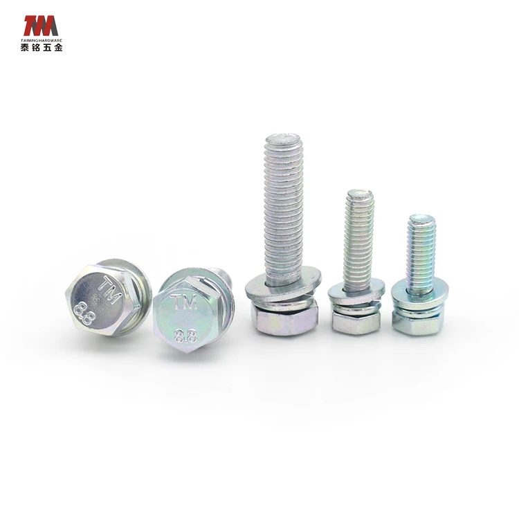 SEMS Screws Customization M4 M5 M6 A2 A4 Stainless Steel SS304 SS316 Hex Head Bolt Combination Screw