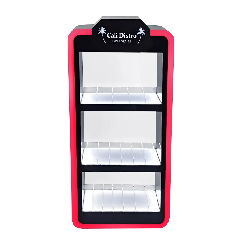 Customize Smokeless Display Racks 3 Layer LED Light Cigarette Lighter Display Tobacco Shop Countertop Hookah Pen Display Stand