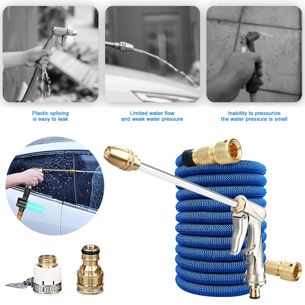 2.5/5/7.5/10M Expandable Garden Hose with Water Gun Adjustable Nozzle Flexible Pipe Hose High Pressure Sprinkler Foam Car Wash