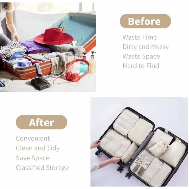 9 Set Lightweight Packing Cubes Suitcase Organizer Bags Travel Cubes Luggage Organizers Toiletries Bag Luggage Storage Bag