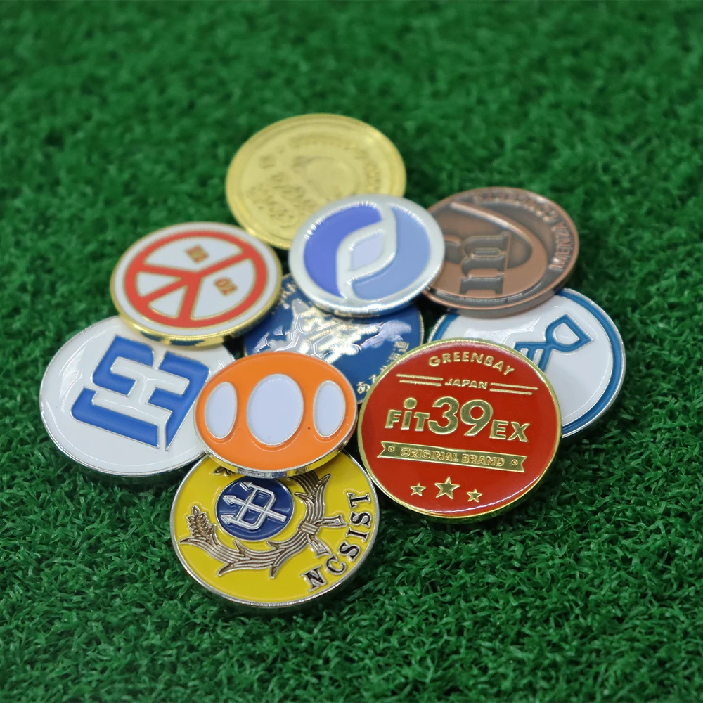 PRIMUS GOLF High quality custom Enamel Golf accessories Marker Embossed Various Design magnetic Metal Golf ball marker