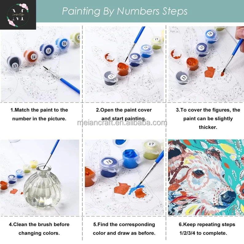 Modern personalised paint by numbers kit custom Painting Canvas painting by numbers art