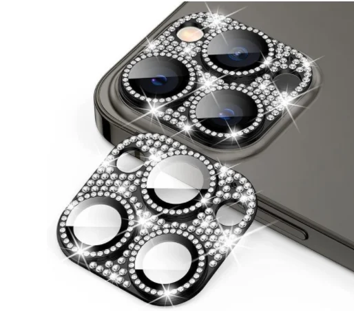 Bling Metal Glitter Diamond Camera Lens Protector for iPhone 14 13 12 11 Pro Max Plus 13 12 Mini 14 Pro Glass Screen Protection