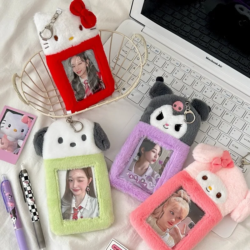 Kawaii Sanrio plush card holder kuromi hobbies & models campus cute animal meal card polaroid idol card display pendant