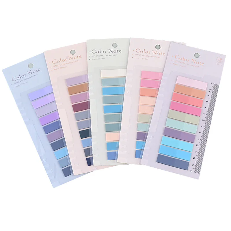 10 Colors Color Note Loose Leaf Index Sticker Transparent Indexing Tabs 200 Pcs