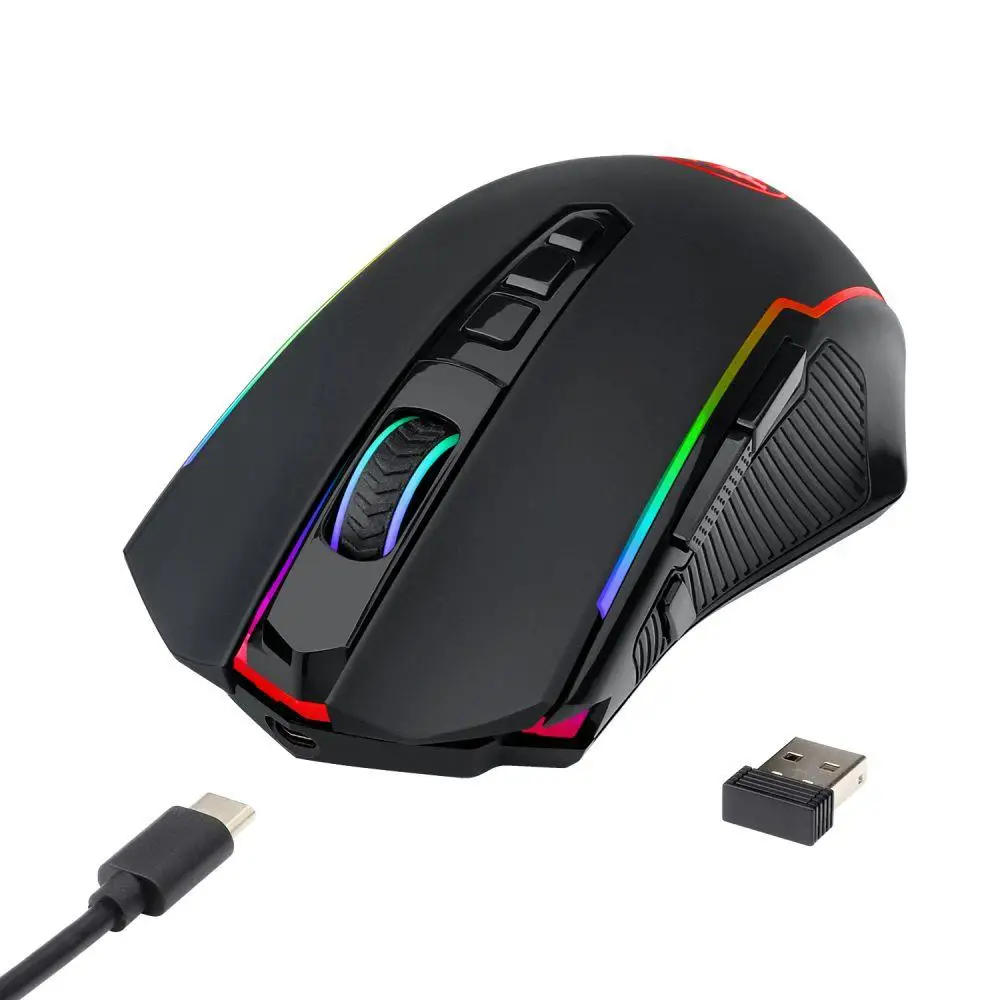 Redragon M910-KS RANGER компьютерных игр цветная (RGB) светодиодная подсветка беспроводной с возможностью проводного usb-подключения и Двойные режимы изготовленный на заказ черный игровой коврик для мыши
