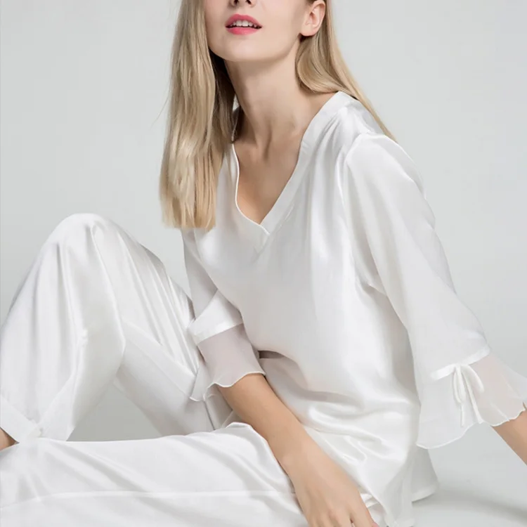 Цена по прейскуранту завода-изготовителя оптом хит продаж, новая одежда с длинным рукавом, одежда для сна, пижамный комплект из молочного шелка, ночное белье, пижамный комплект для женщин