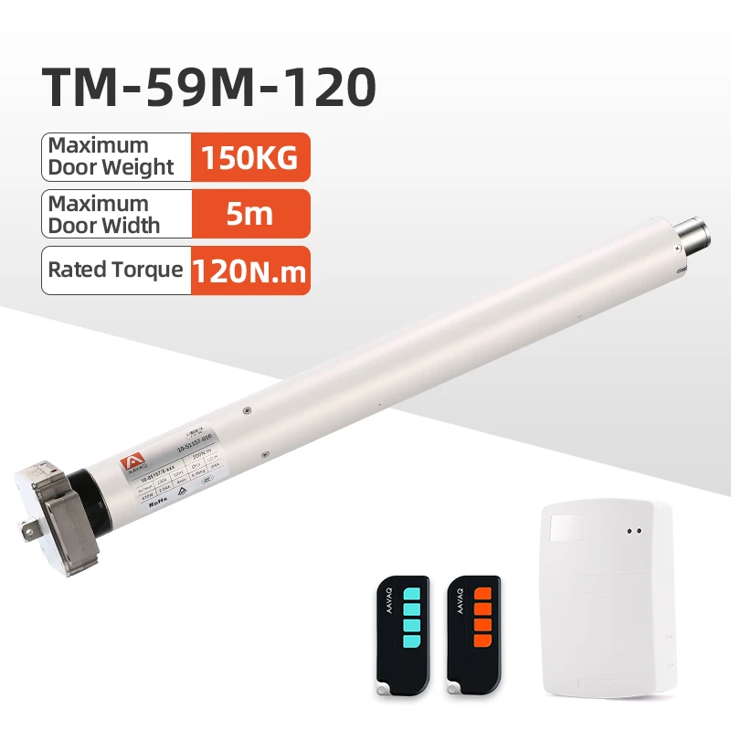 AAVAQ TM-59M 120N Remote Control Tubular Motor for Garage Doors High Speed