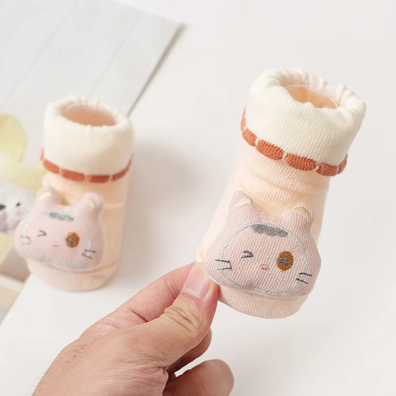 Wholesale Autumn New Baby Socks Cartoon Cotton Socks Cute 0-1 Year Old Baby Non-slip Socks