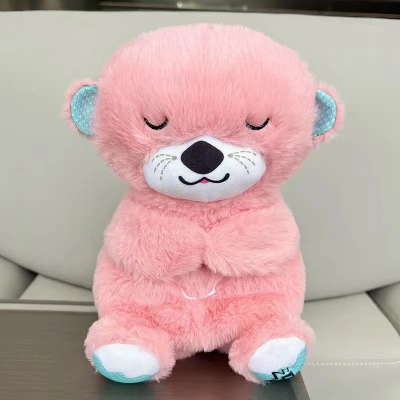 2024 high quality Cozy up with this Breathing Otter Beaver Plush Stuffed Animal Toy light up for new born baby Months Babies