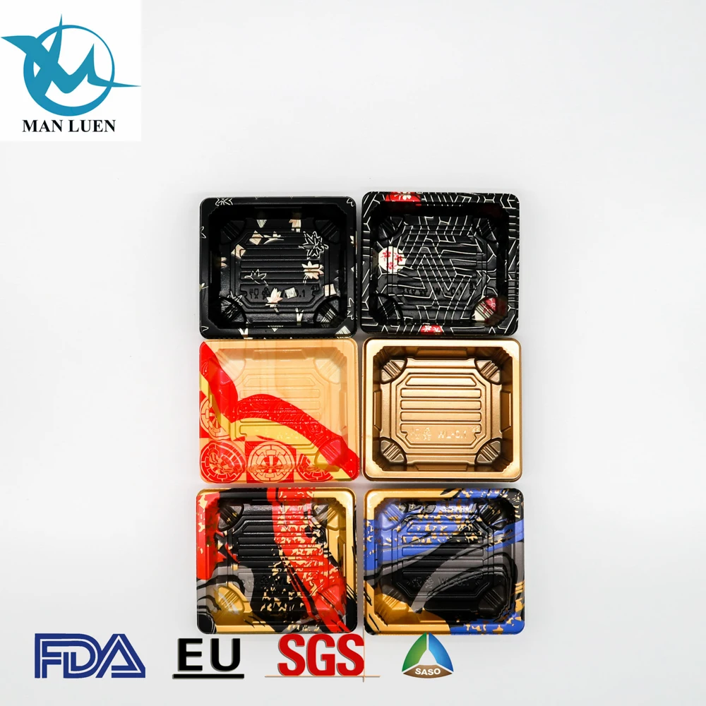 Wholesale With Lid Plastic Container Custom Container Plastic Big Black Sushi Tray