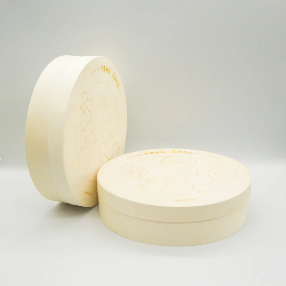 Biodegradable Expensive To go Box Put Pulp Pudding Foot Tart Cake Food Packing Board Round Wooden Chocolate Brie Cheese Boxes