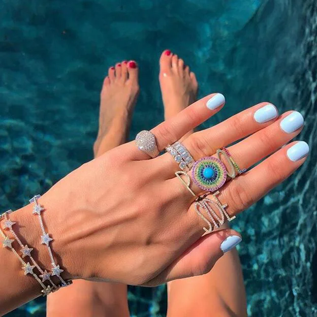 Promotion new women stacking customize Colorful Rainbow cz paved Initial Alphabet adjust ring Gold Plated  word rings