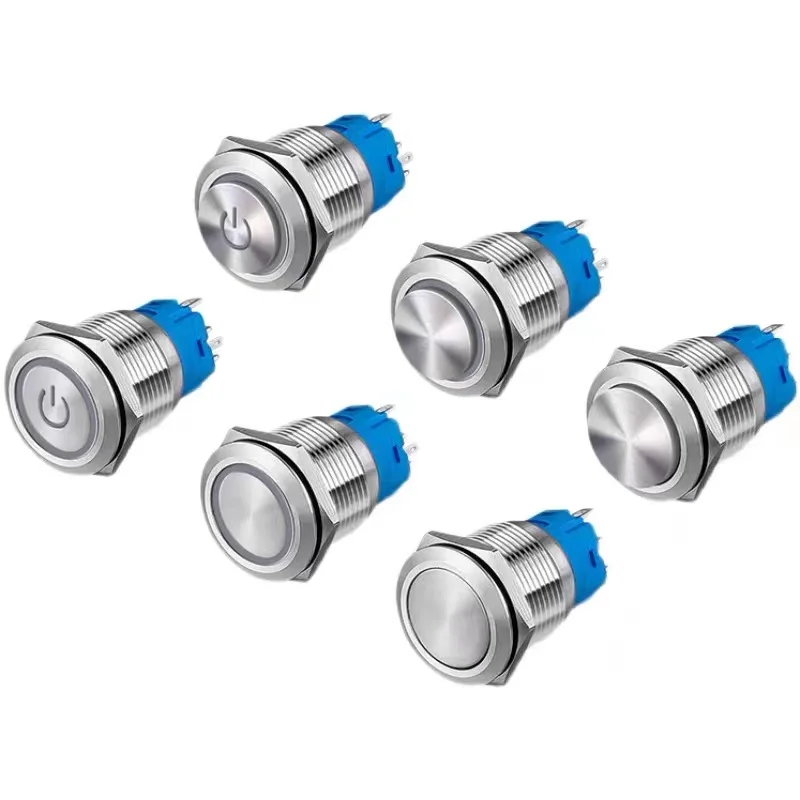 12mm on off  Flat Self-locking Metal Push Button illuminated switch