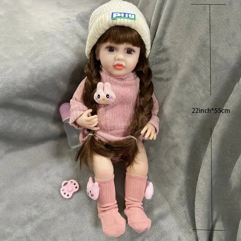 Reborn dolls 55cm function music doll realistic full silicone reborn baby dolls baby toys for girls