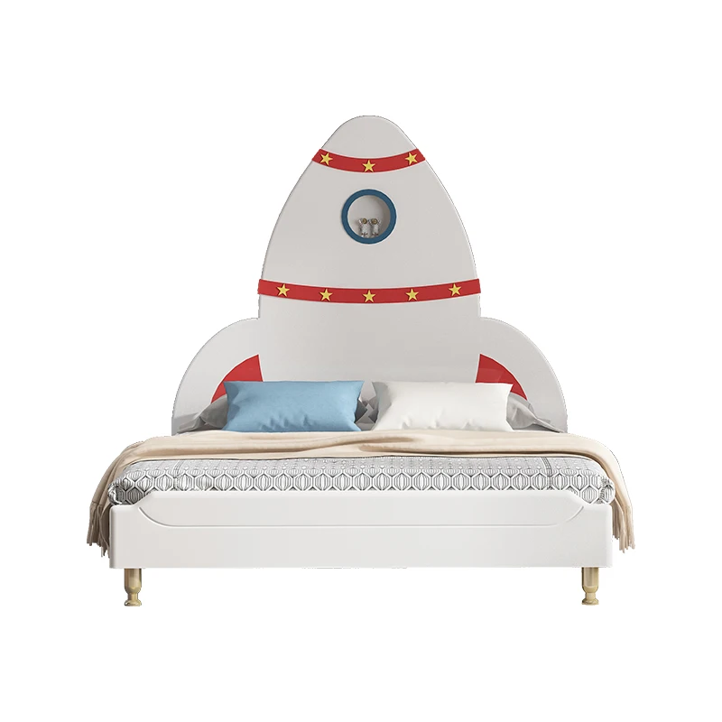 Cheap factory children beds Russian birch and New Zealand Pine solid wood rocket kids bed