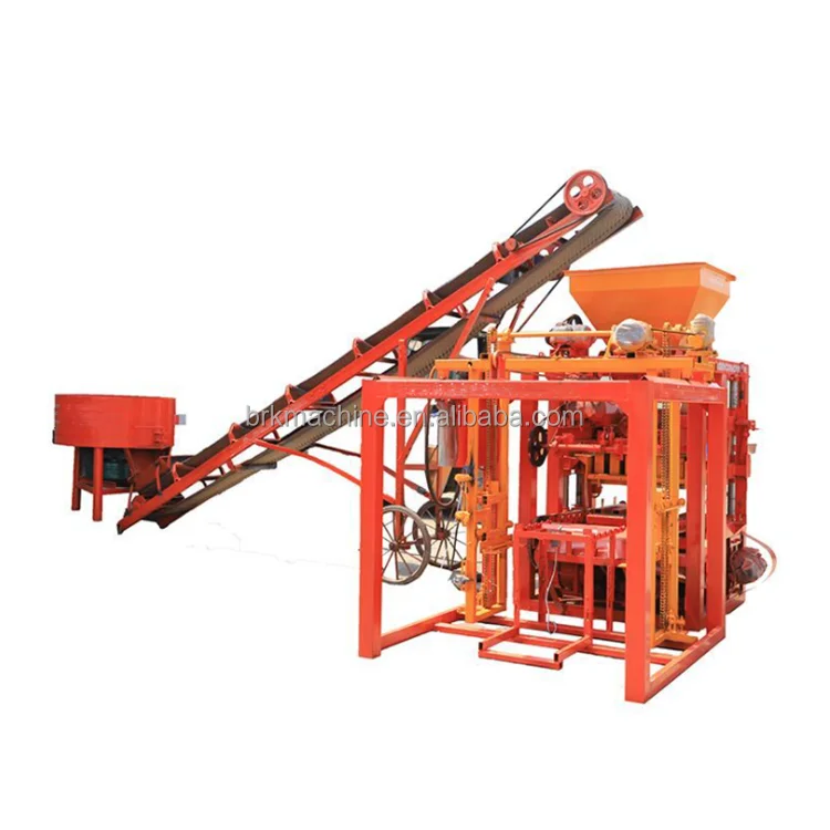 BRK машина изготовляющая кирпичи QT4-24B с блоком доставки тележка