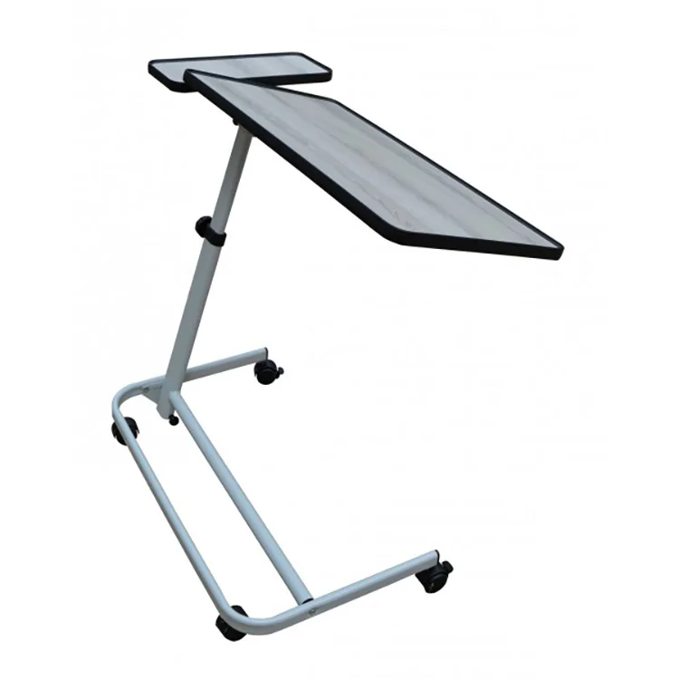 Регулируемый наклонный медицинский обеденный стол с колесами для многопозиционного еды на кровати