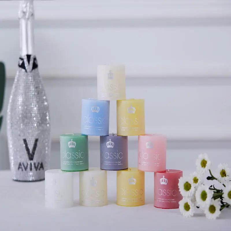 Wholesale Colorful Classic Cylindrical  Candles Birthday Wedding Pillar Candles