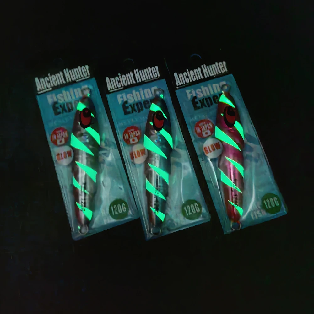 Ancient Hunter 1PCS/Bag Jigging Fishing Bait 120G Shiny Sliding Metal Jig Slow Jig Isca Metal Lure Fishing Accessories