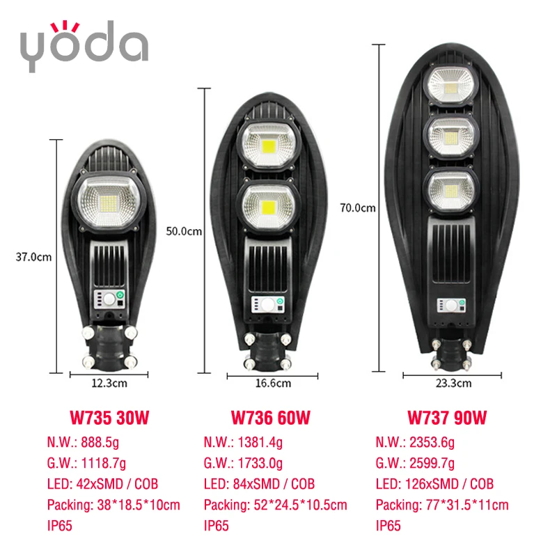 Wireless remote control IP65 outdoor sensor garden 20w 40w 60w rechargeable solar wall light