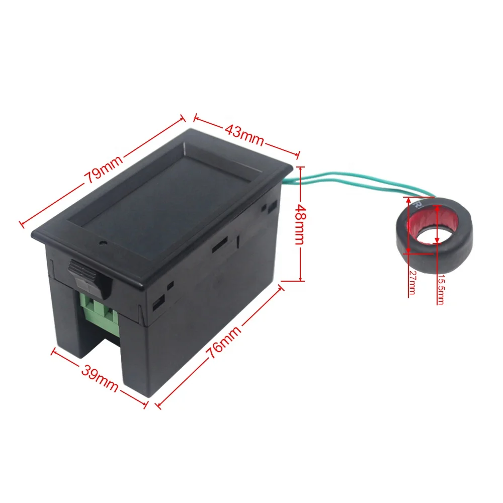 AC Power Meter AC40-300V 100A Voltage Current Color LCD Display Panel Digital Voltmeter Ammeter Watt Active Power Energy Monitor