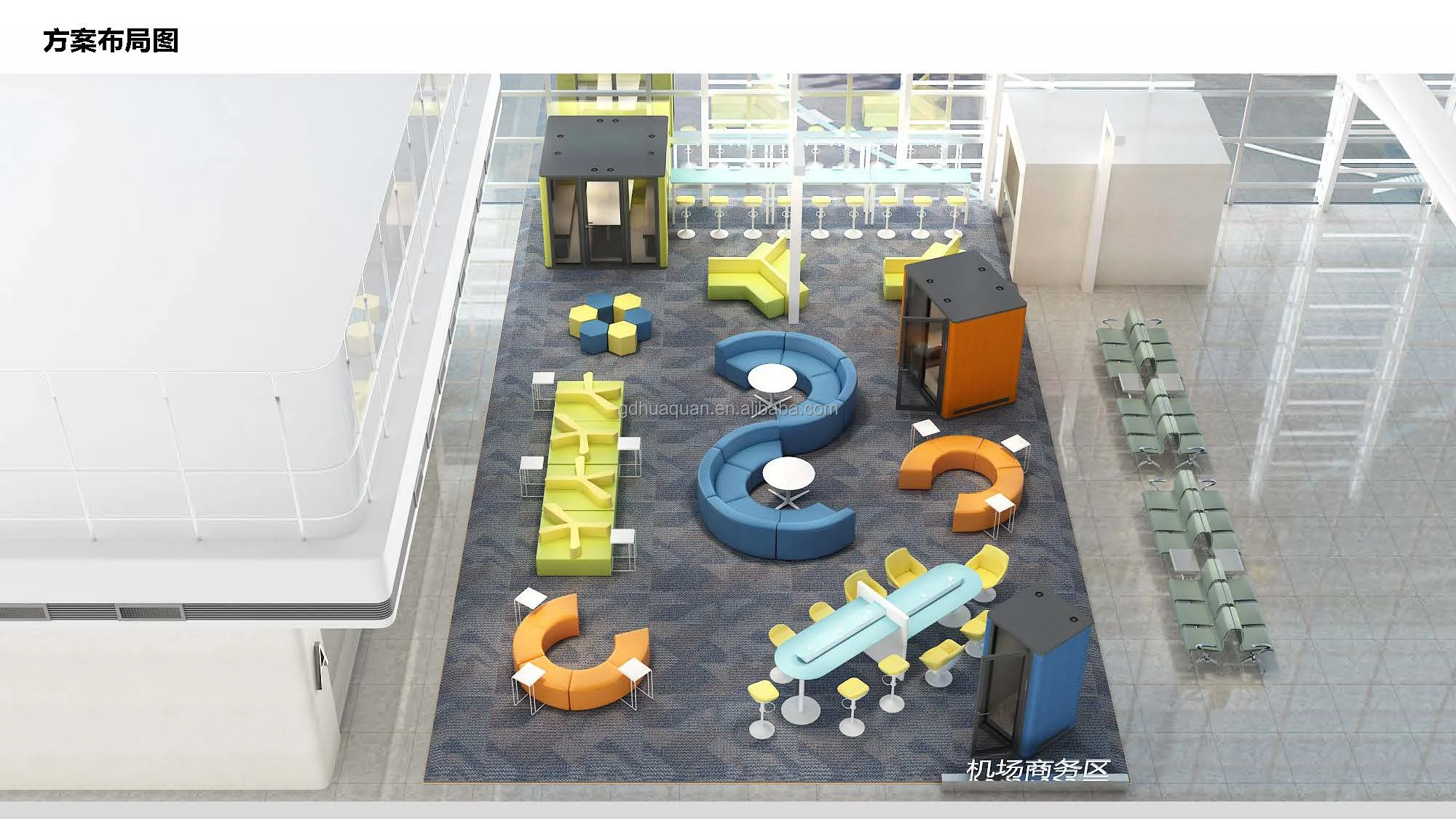 Airport Reception Waiting Area Furniture Space Solution Sofa Lounge Chairs Soundproof Booth
