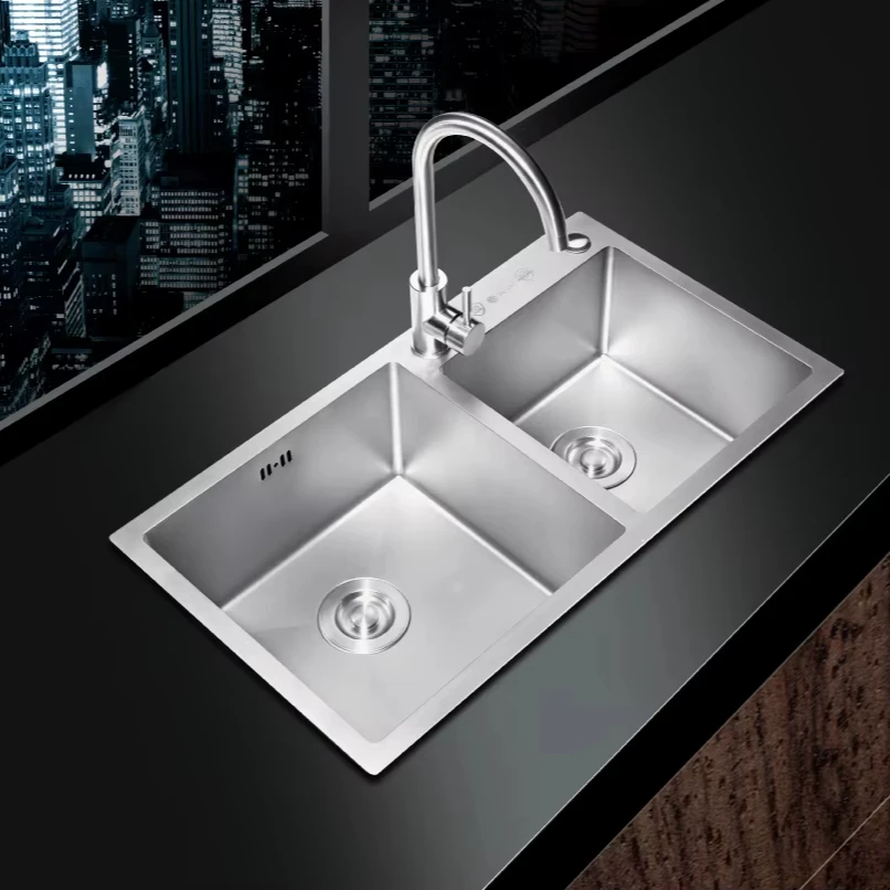 table top kitchen sink stainless steel double bowl deep kitchen sink for modern kitchen