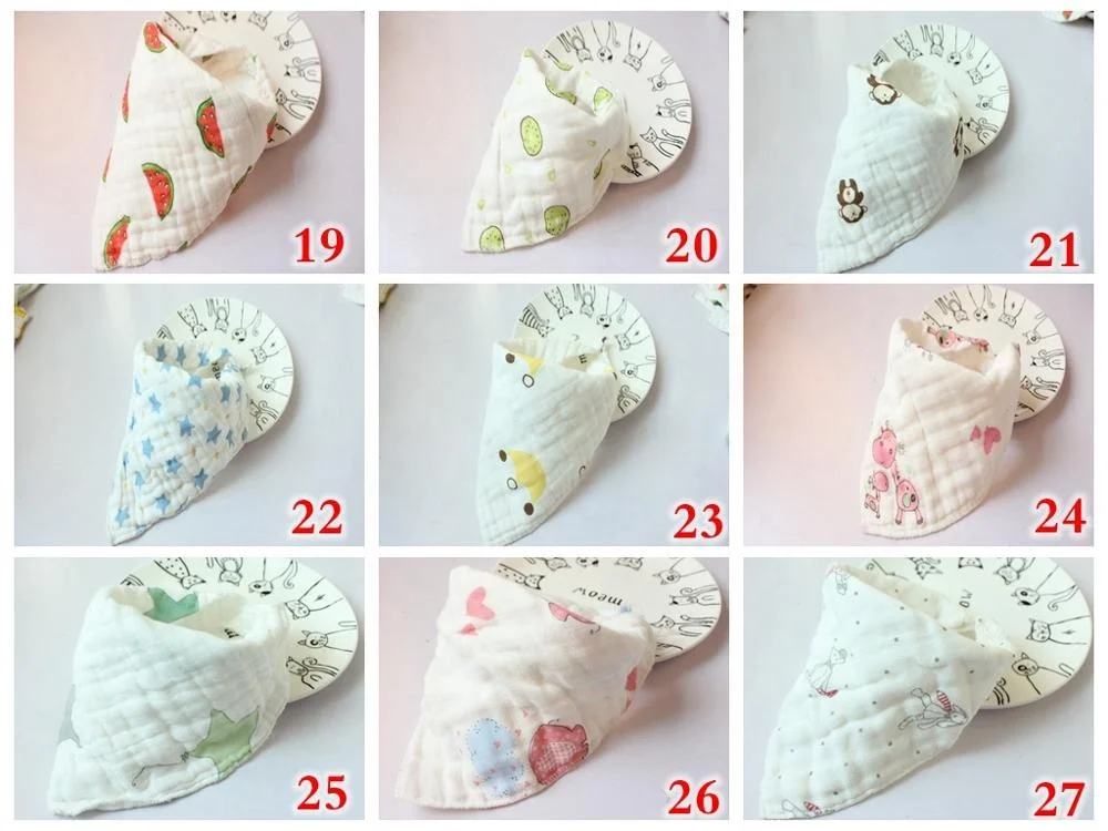 8 layers 100% cotton lunch bibs towel saliva baby kids milk letter print gauze infants bibs Bandana   Custom add labels logo