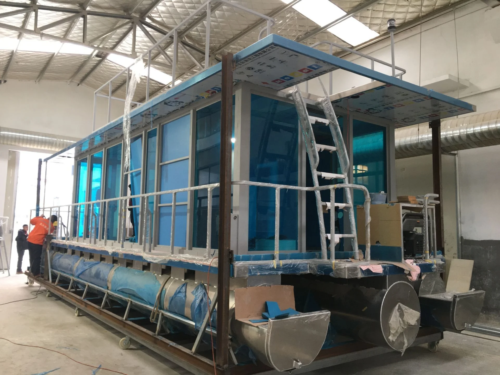 37m aluminum passenger tourist pontoon boat with house