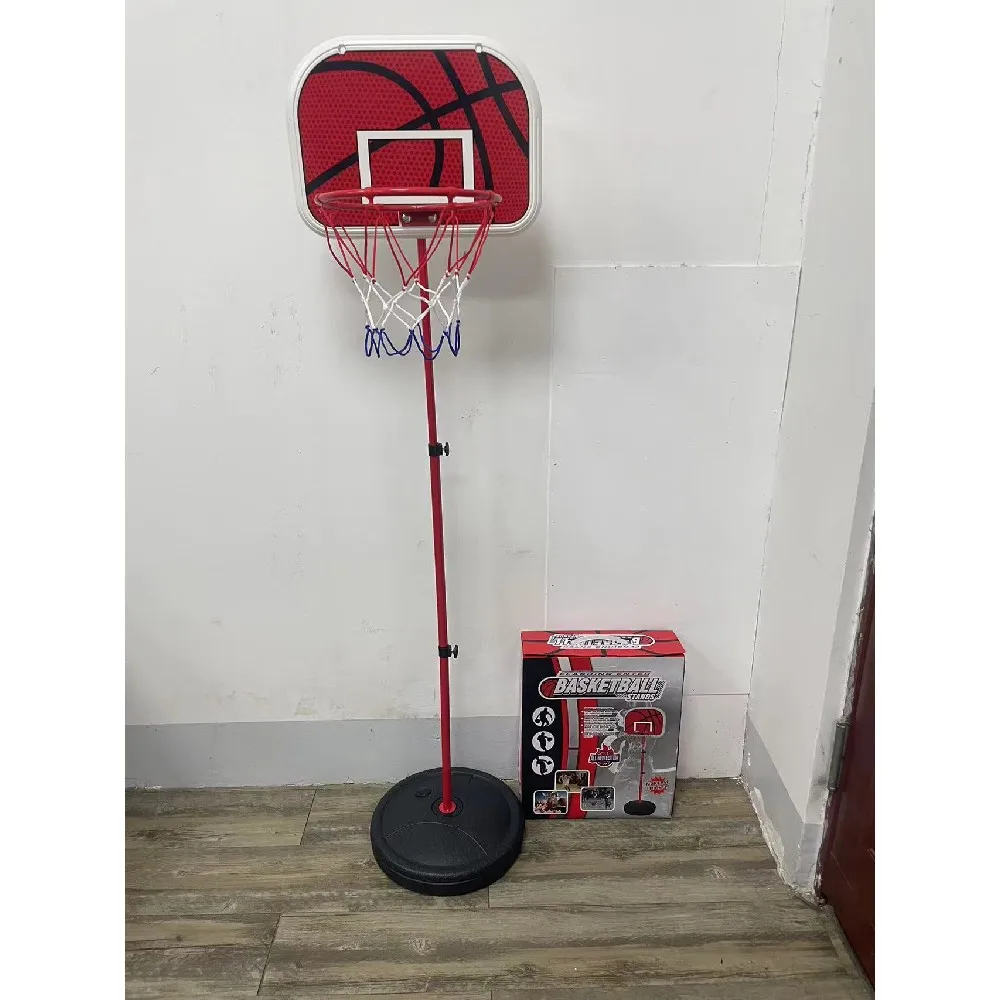 Height Adjustable High Quality Plastic Indoor Kids Toy Basketball With Stand And Hoop For Kids