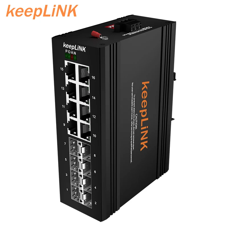 Высокопроизводительная DIN-рейка с 8 портами SFP и промышленными переключателями
