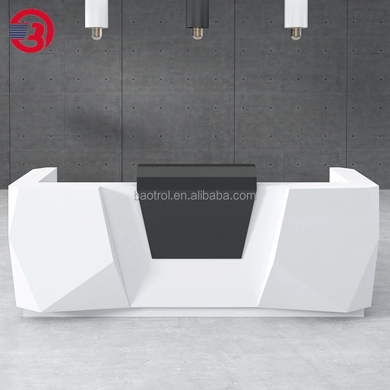 Warm Touch, Colorful and Luxury  Solid Surface Office  Reception Desk By Hotel