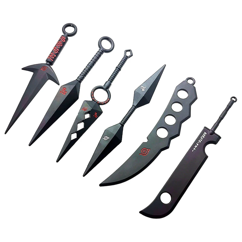 Ninja Cosplay Props Keychain Namikaze Minato Kunai Set Narutos Metal Sword Katana Weapon Model Anime Cosplay Accessories gift