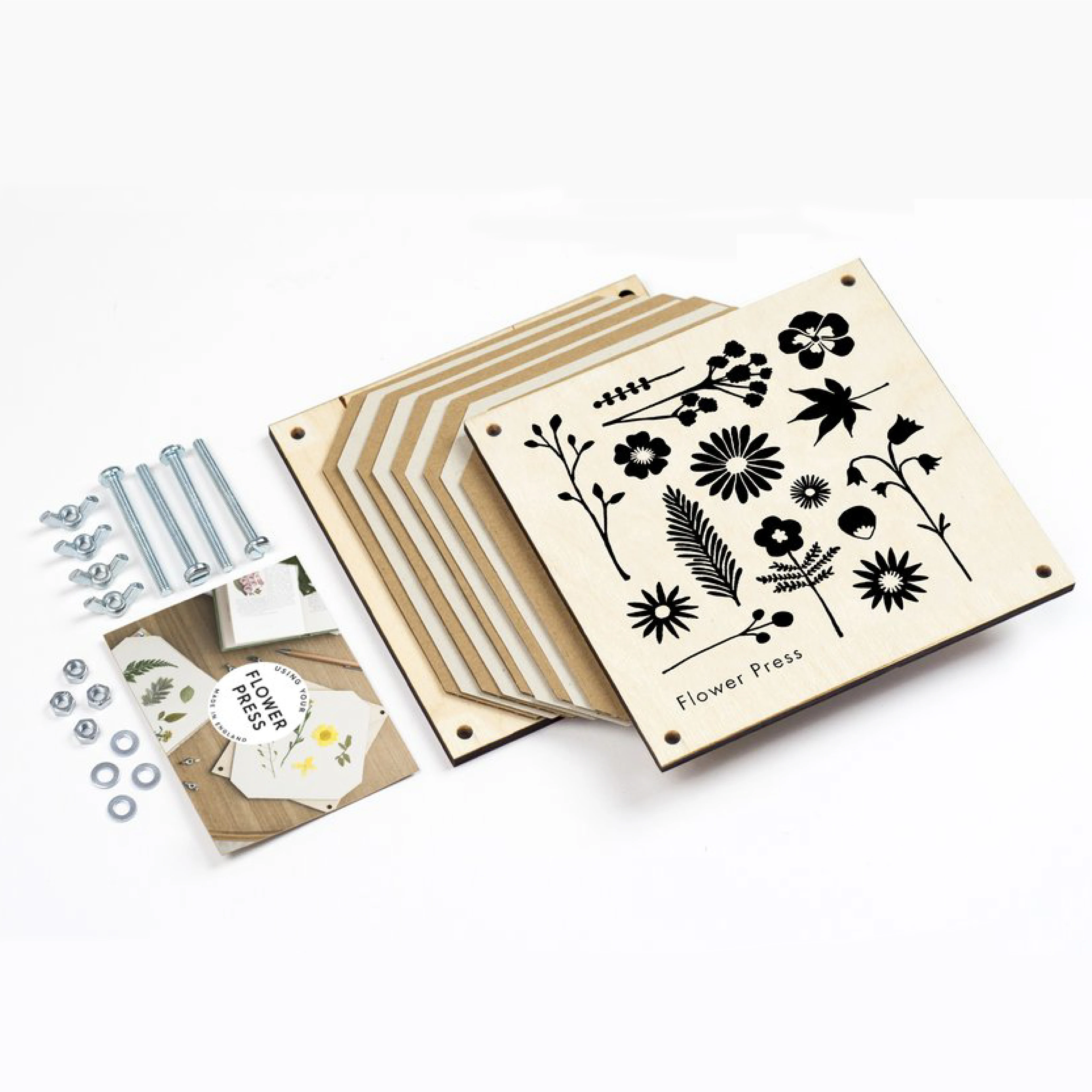 Kid DIY Leaf Flower Pressing Kit Outdoor Learning Art Embossing Tool Wooden flower press