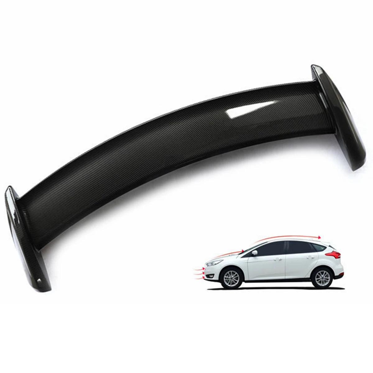 Rear Window  Roof Wing Trunk Spoiler Tail Lip Wings for Ford Focus MK4 Hatchback ST Line Gloss Black Carbon Fiber Look