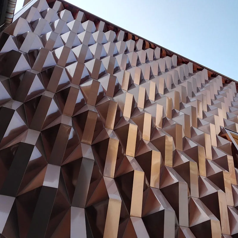 OEM Fireproof and Waterproof Stainless Steel Panels External Aluminum Cladding for Metal Facade Decoration